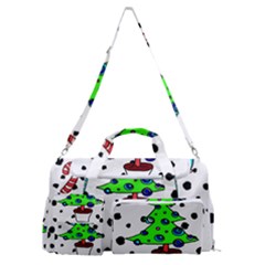 It`s Cold Outside Christmas Pattern Sports Gym Duffle Bag With Shoe Compartment