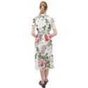 Floral Elements Peony Chinese Rose Keyhole Neckline Chiffon Dress View2