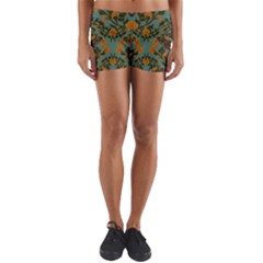 Day Of The Death Moth Yoga Shorts