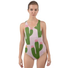 Cuctus  Cut-out Back One Piece Swimsuit