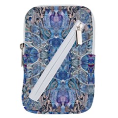 Blue Pour Blend  Belt Pouch Bag (large) by kaleidomarblingart