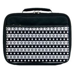 Black And White Circles Pattern Lunch Bag by ytdream