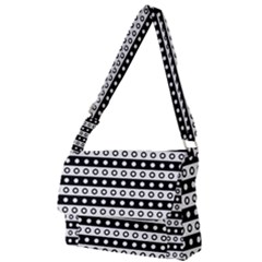 Black And White Circles Pattern Full Print Messenger Bag (s) by ytdream