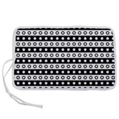 Black And White Circles Pattern Pen Storage Case (l) by ytdream