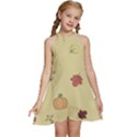 Halloween Fall Pattern Kids  Halter Collar Waist Tie Chiffon Dress View1