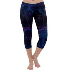 Abstract Feathers Capri Yoga Leggings by Apenda