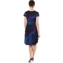 Abstract Feathers Cap Sleeve Midi Dress View2