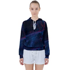 Abstract Feathers Women s Tie Up Sweat