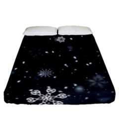 Snowflakes Snow Snowfall Snowing Fitted Sheet (queen Size)