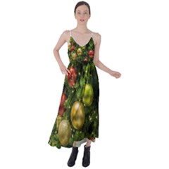 Christmas Tree Ornament Deco Tie Back Maxi Dress by Apenda