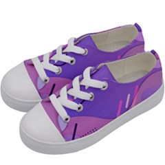 Colorful Labstract Wallpaper Theme Kids  Low Top Canvas Sneakers