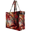 Forest Path Red Nature Canvas Travel Bag View2