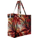 Forest Path Red Nature Canvas Travel Bag View3