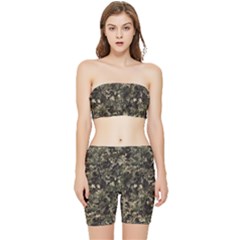 Camouflage Army Survival Uniform Stretch Shorts And Tube Top Set