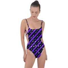 Christmas Paper Star Texture Tie Strap One Piece Swimsuit