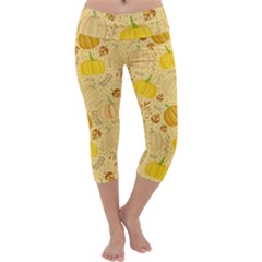 Pumpkins Autumn Fall Harvest Capri Yoga Leggings by Apenda