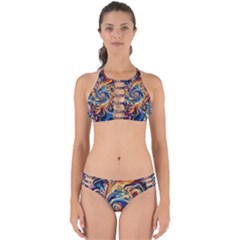 Colorful Motion Abstract Art Perfectly Cut Out Bikini Set