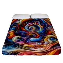 Dynamic Color Vortex Fitted Sheet (california King Size)