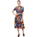 Dynamic Color Vortex Keyhole Neckline Chiffon Dress View1