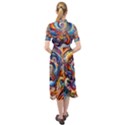 Dynamic Color Vortex Keyhole Neckline Chiffon Dress View2