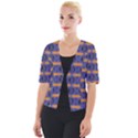 Bitcoin Logo Pattern Cropped Button Cardigan View1