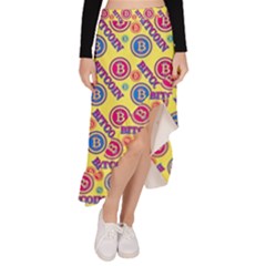 Colorful Bitcoin Pattern Asymmetrical Ruffle Hem Skirt 