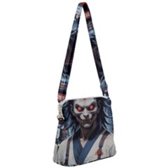 Demon Samurai Zipper Messenger Bag by AwesomeSauce