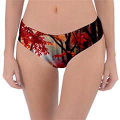 Forest Path Red Nature Reversible Classic Bikini Bottoms