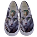 Epic Armored Cat Warrior Kids  Canvas Slip Ons View1