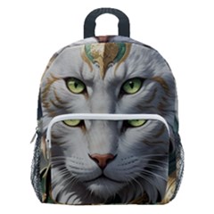 Epic Armored Cat Warrior Kids  Age 5-10 Lightweight School Backpack With Side Pockets by ExtraAwesomeSauce