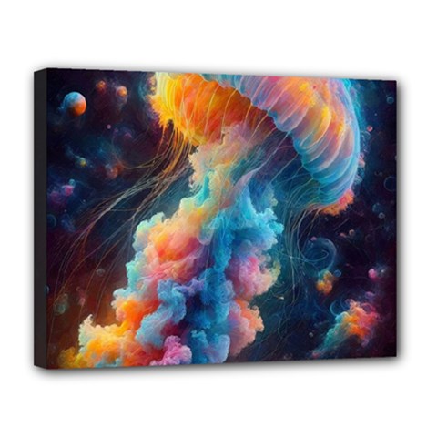 Cosmic Jellyfish Artwork Canvas 14  X 11  (stretched) by ExtraAwesomeSauce