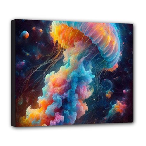 Cosmic Jellyfish Artwork Deluxe Canvas 24  X 20  (stretched) by ExtraAwesomeSauce