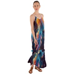 Cosmic Jellyfish Artwork Cami Maxi Ruffle Chiffon Dress by ExtraAwesomeSauce