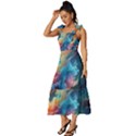 Cosmic Jellyfish Artwork Tie-Strap Tiered Midi Chiffon Dress View2