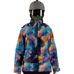 Cosmic Jellyfish Artwork Men s Zip Ski And Snowboard Waterproof Breathable Jacket by ExtraAwesomeSauce