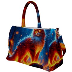 Enchanted Fire Feline Duffel Travel Bag by ExtraAwesomeSauce