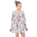 Flowers Design Floral Kids  Long Sleeve Dress View1