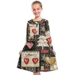 Christmas Reindeer Kids  Midi Sailor Dress