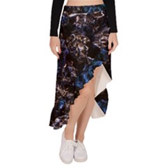 Rocky Lake Reflection  Asymmetrical Ruffle Hem Skirt 