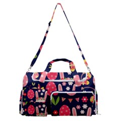 Bunny - Easter Pattern Sports Gym Duffle Bag With Shoe Compartment