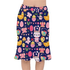 Bunny - Easter Pattern Short Mermaid Skirt by kyorashop23