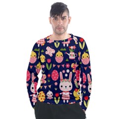 Bunny - Easter Pattern Men s Long Sleeve Raglan T-shirt