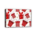 Christmas Texture, Pattern, Red, Craciun, Christmas, Bow, Gift Mini Canvas 6  x 4  (Stretched) View1