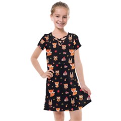 Cool Woodland Animal, Koteto, Scandinavian, Acorn Kids  Cross Web Dress