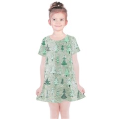 Green Christmas Trees, Cute, Doodle Kids  Simple Cotton Dress