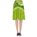 Lime Slices Close Up, Fresh, Fruit, Green Lemon Flared Midi Skirt View2