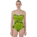 Lime Slices Close Up, Fresh, Fruit, Green Lemon Sweetheart Tankini Set View1