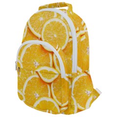 Oranges, Orange, Fruits Rounded Multi Pocket Backpack