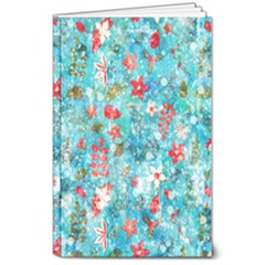 Snowy Winter Foliage, Adoxali, Christmas, Berry, Blue 8  X 10  Softcover Notebook