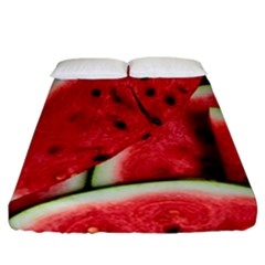 Watermelon, Fruit, Green, Red Fitted Sheet (california King Size)